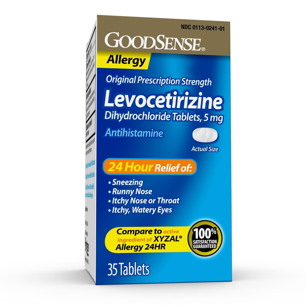 Good Sense Levocetirizine Dihydrochloride Tabletten, Antihistamine, 5 mg, 35 Tellen (verpakking van 1)