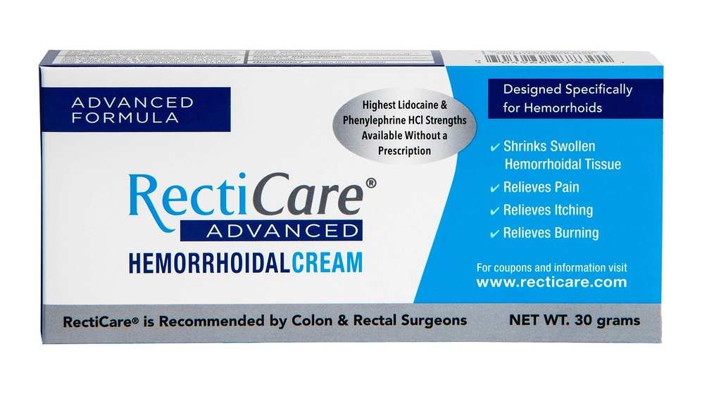 Recticare Geavanceerde aambei Cream: Geavanceerde behandeling van Shrink & Soothe aambeien - jeuk, pijn, burn relief - 30g aambei Cream met lidocaïne