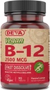DEVA Nutrition Vegan Sublingual Fast Solution B-12 Tablets, 2500 mcg, 90 Tellen