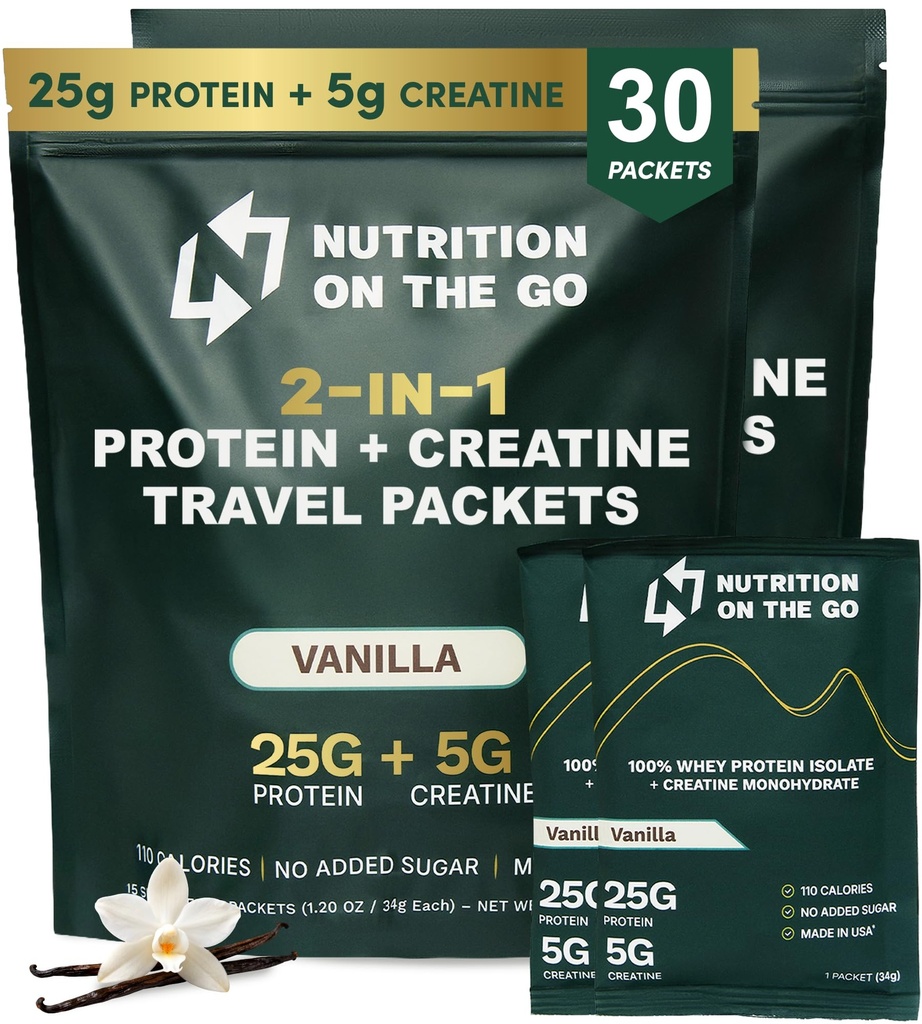 Voeding On The Go Wei Protein Isolaat Packets met Creatine 