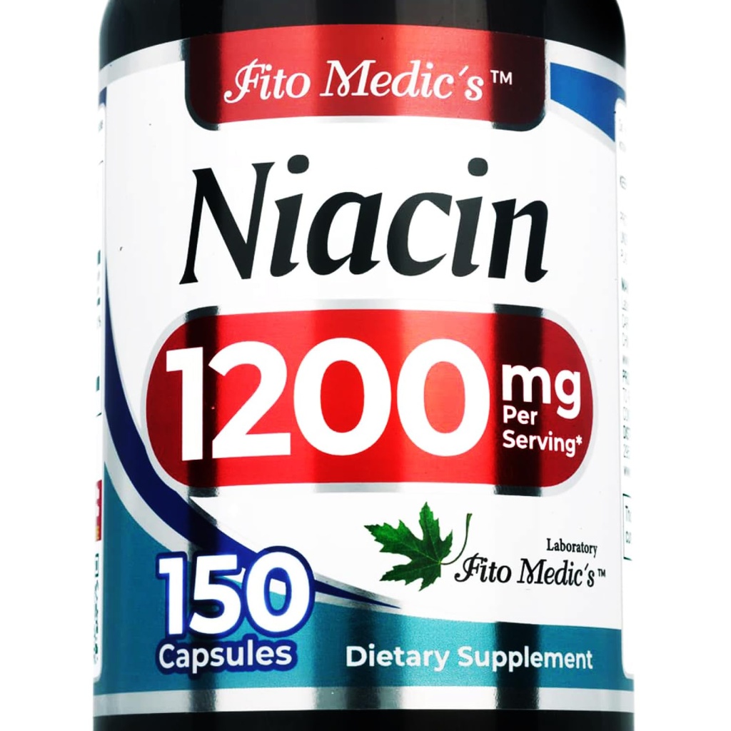 Lab - Niacin - Vitamine b3-1200 mg per portie, 150 Capsules van - Vitamine b3 niacine - Ultra hoge Absorptie.