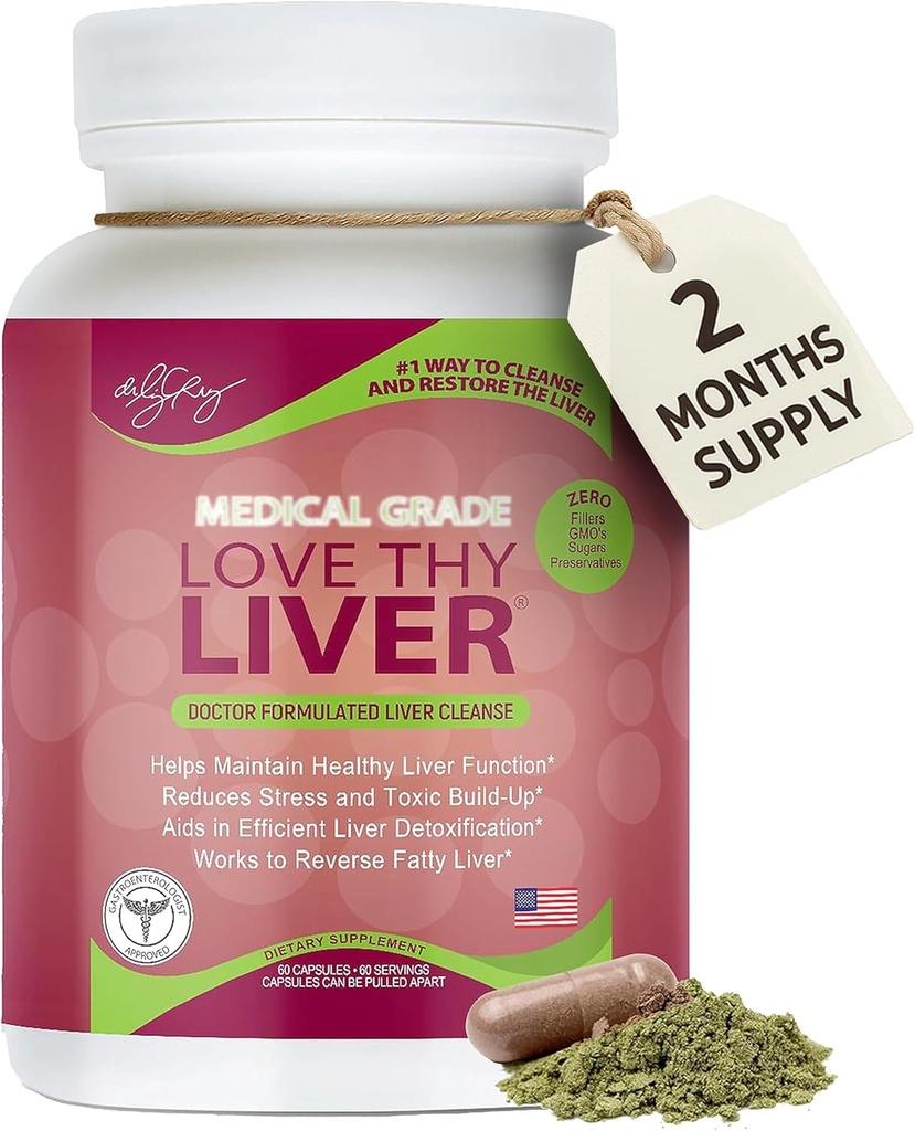 Dr. Liz Cruz houdt van uw lever - Lever reinigen Detox & Repair, leversupplementen met enzymen, kruiden, & voedingsingrediënten, levergezondheidssupplement in Veggie Capsules, 60 Tellingen