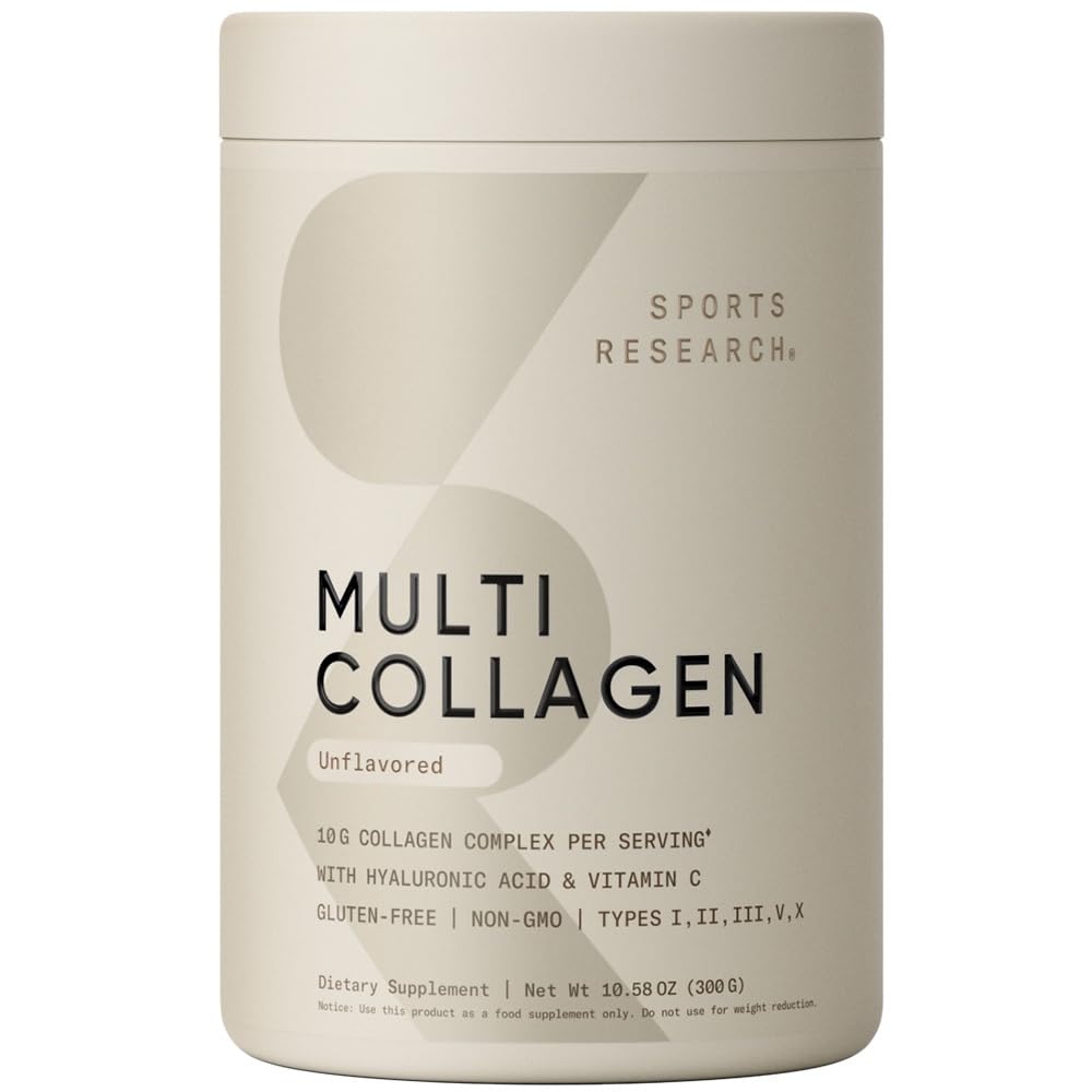 Sportonderzoek Multicollagen Proteïnepoeder (type I, II, III, V, X) met Hyaluronzuur + Vitamine C 