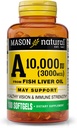 MASON NATUURLIJKE Vitamine A 3.000 mcg (10.000 IE) uit visleverolie, ondersteunt Visie & Immune Health, 100 Softgels