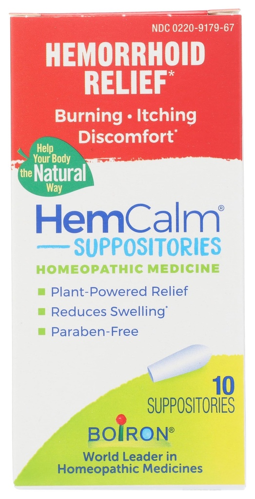 Boiron HemCalm Suggesties voor aambei verlichting van pijn, jeuk, zwelling of ongemak - 10 Tel.