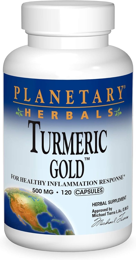 Herbes Planétaires Or Turcuma 500 Mg, 120 Compte