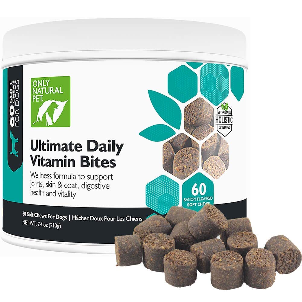 Alleen natuurlijke huisdier Ultimate dagelijkse vitamines - Complete Multivitamine Supplement voor honden evenwichtige gezondheid en vitaliteit - Senior Small & Large Canine Food Immune Digestieve Ondersteuning - 60 Zachte kauwgom (pakket van 1)