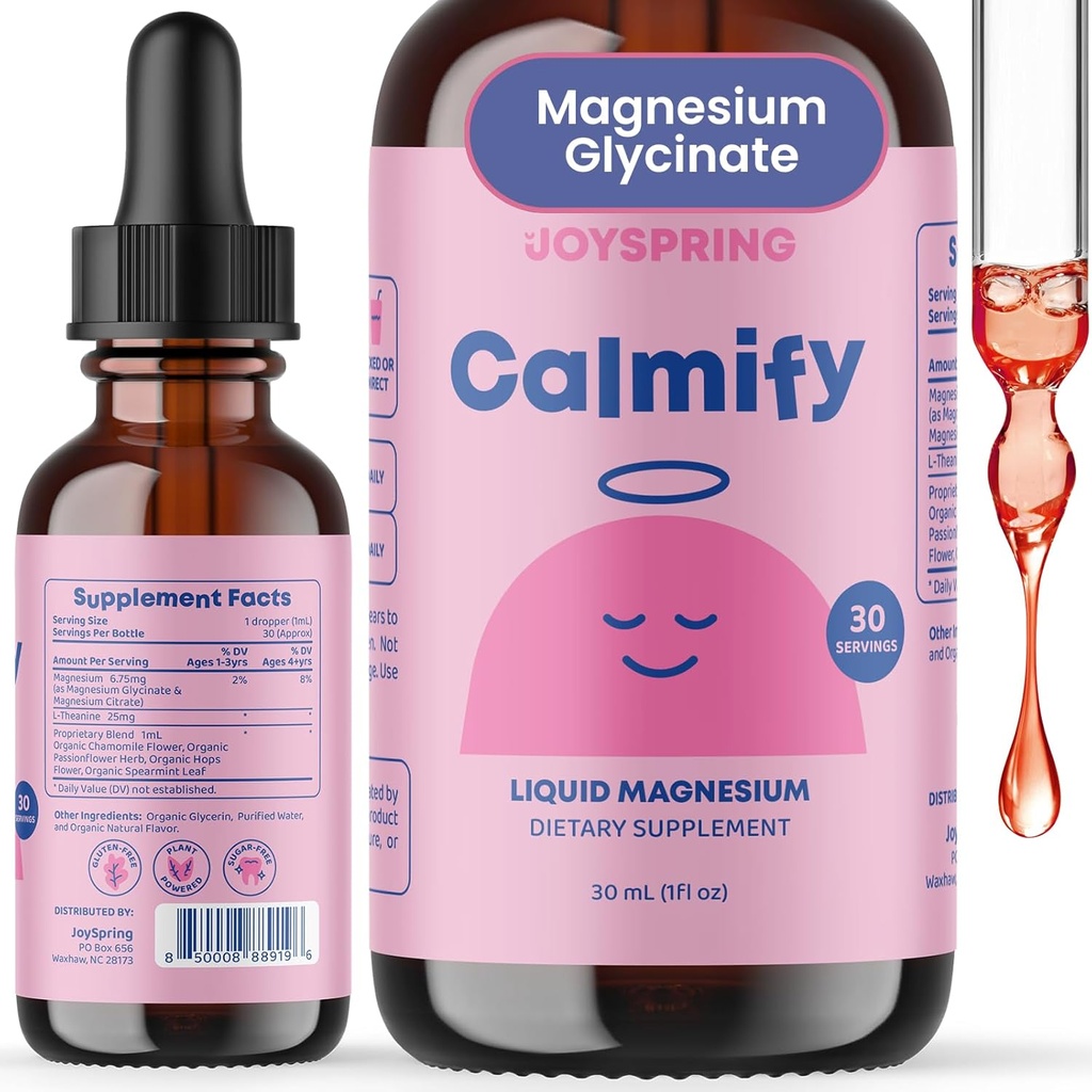 Joyspring Magnesium Citrate & Glycinate Drops for Kids, Saffron Supplements Gummies for Kids, Hormone Balance for Women