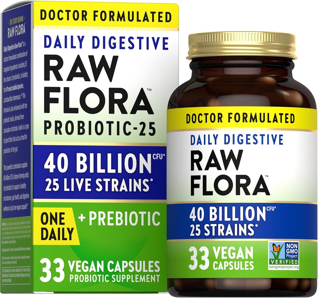 Nature's Truth Raw Flora Probiotic with Prebiotics 40 Miljard CFU 