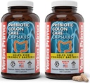 Yerba Prima Prebiotic Colon Care Capsules, 400 Caps (verpakking van 2) - Vijf vormen van Dieetvezel Supplement - Gezonde Oplosbare & Onoplosbaar Vezels voor Regularity & Digestieve Ondersteuning
