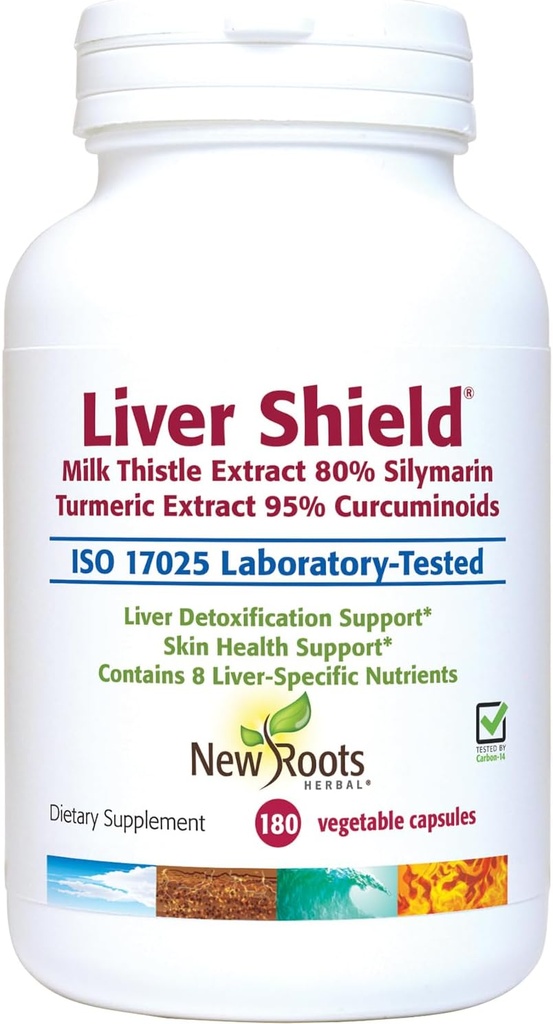 NEW ROOTS HERBAL Lever Reiniging Detox & Repair Supplement, 8-in-1 Formula of Milk Thistle, Curcumin, Artichoke, Dandelion, Red Beet, Radish, Schizandra, Fatty Liver Support (180 Capsules)