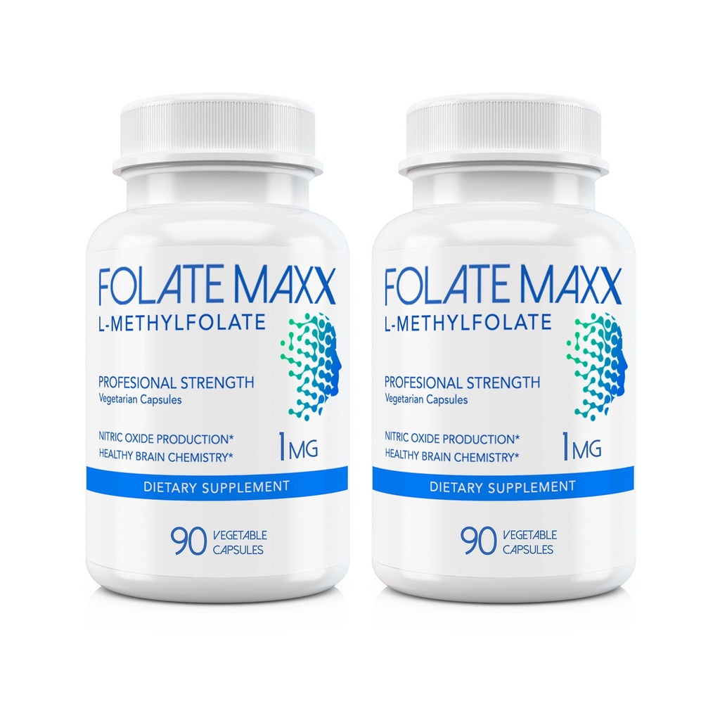 L-methylfolaatsupplement (1mg) - Professionele sterkte met geoptimaliseerde bioactieve methylfolaat - 5 MTHF - Non-GMO, Glutenvrij, Sojavrij, GMP - 180 Vegetarisch Ongearomatiseerde Capsules