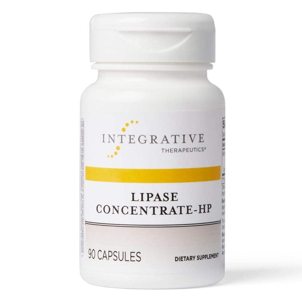 Thérapeutique intégrative Concentrate de lipase-HP - Supplément enzymatique pour la digestion des graisses - Absorption des nutriments et soutien à la santé des IG* - Sans produits laitiers et végétaliens - 90 Nombre (45 portions)