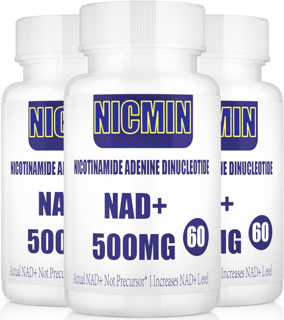 Liposomale NAD+ 500mg met TMG 300mg, Actual NAD+ Supplement (Not a Precursor) Efficiënter dan NMN, Nicotinamide Riboside Alternatief voor celenergie, gezonde veroudering en spierreparatie 180 Capsules