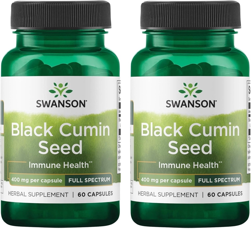 Swanson Full Spectrum Black Cumin Seed 400 Milligrammen 60 Capsules (2 Pack)