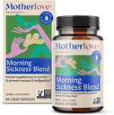 Motherlove Morning Sickness Blend (60 capsules liquides) Supplément à base de plantes pour soulager la maladie du matin—Vegan, non-OGM, herbes biologiques, casher, sans soja