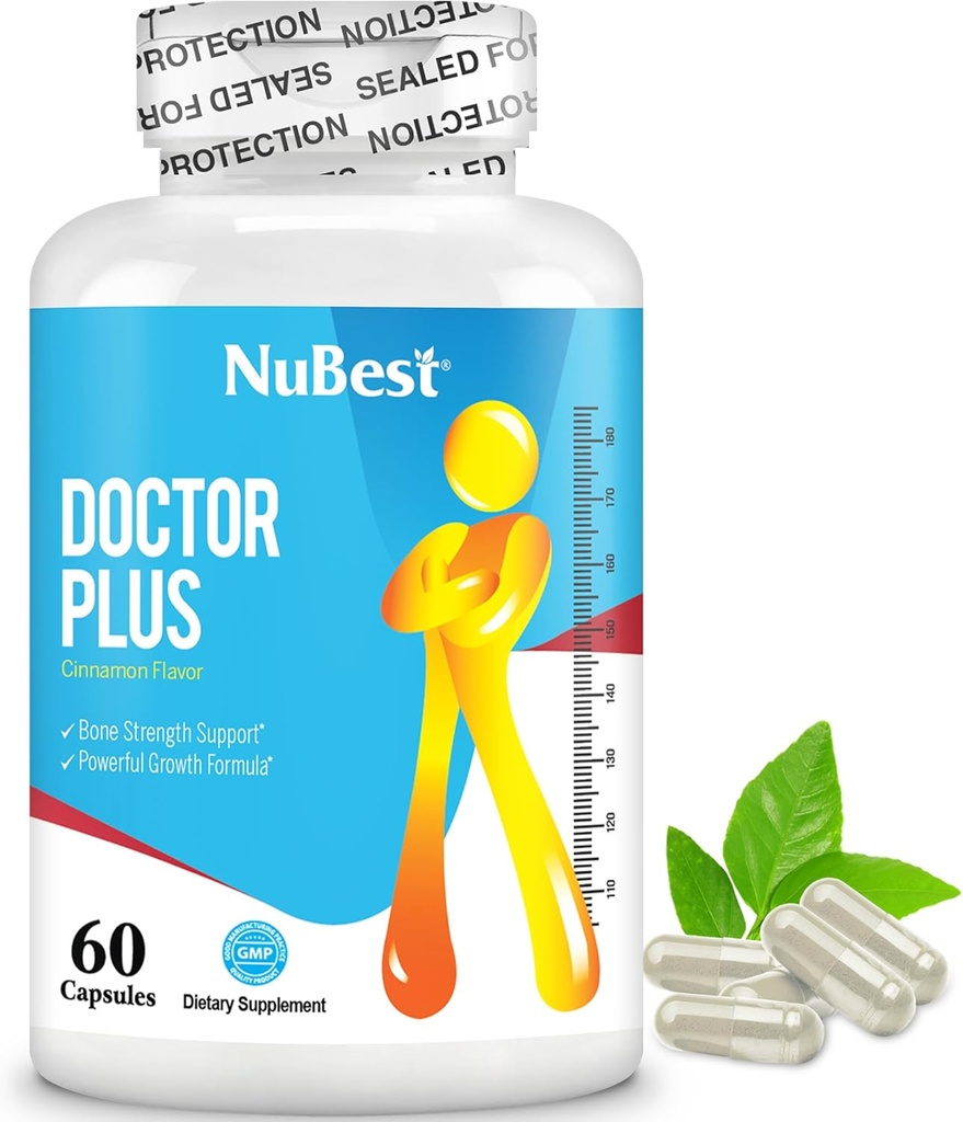 NuBest Doctor Plus met Calcium, Vitamine D3, Vitamine K2 (MK7), Magnesium Capsules voor Bot Kracht, Gezonde Bonen, Immuniteit, Calcium Max Absorptie voor Leeftijd 10 + 60 Capsules