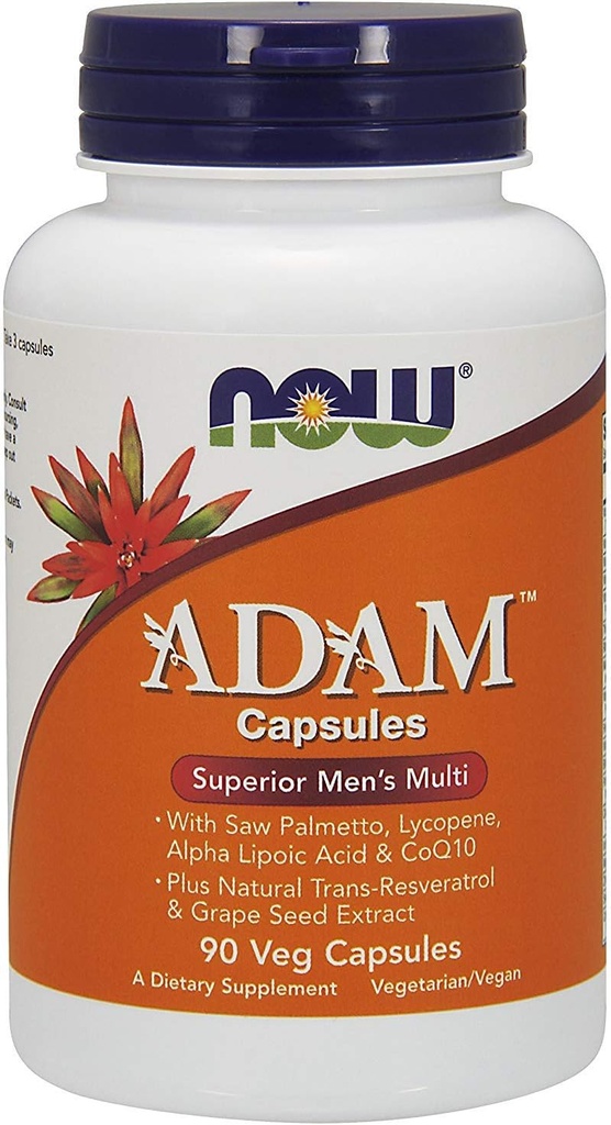 NOW Foods ADAM Superior Men's Multiple Vitamin, Vegcaps 90 ea