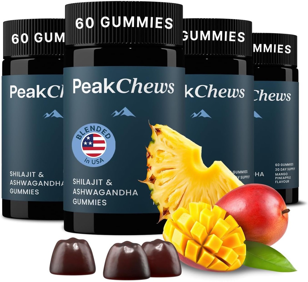 Gummies met Ashwagandha - Shilajit en Ashwagandha - Ondersteunt Energie, Mood, Motivation - Vegan-Friendly - 240 Tel.
