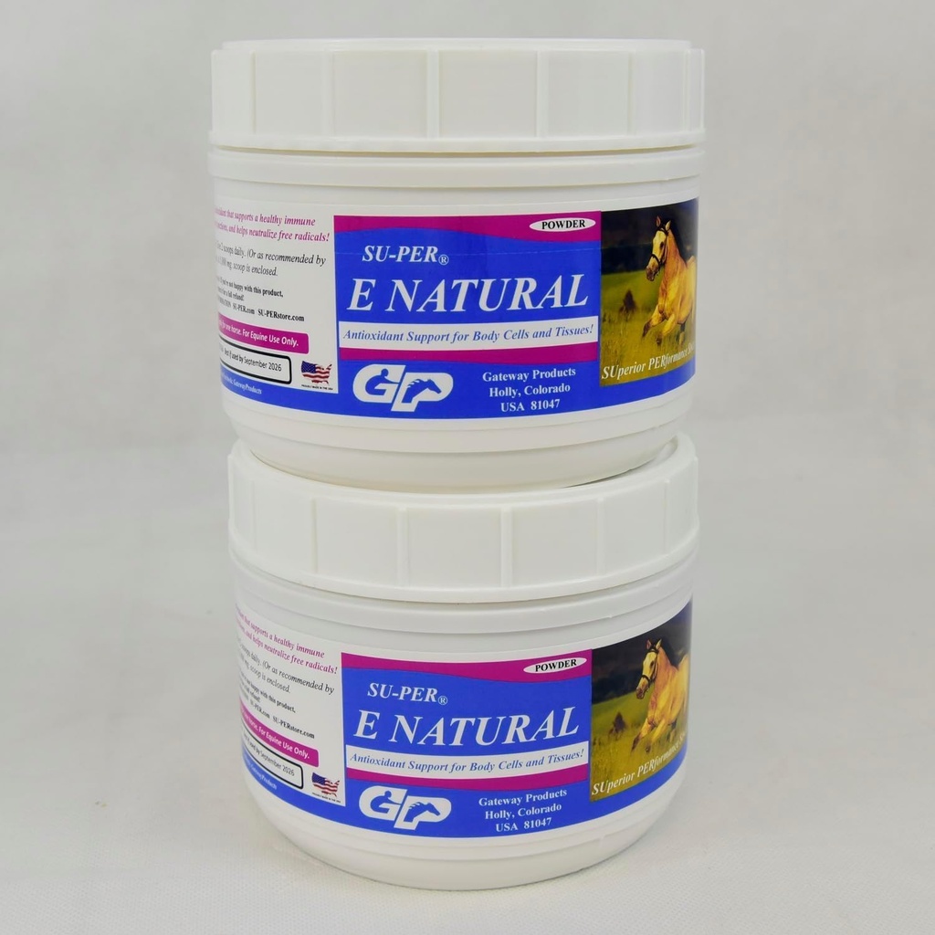 SU-PER E Natural Horse Vitamine E supplement - Geconcentreerde vitamine E supplement voor prestaties paarden - 1 pond, (2 verpakkingen)