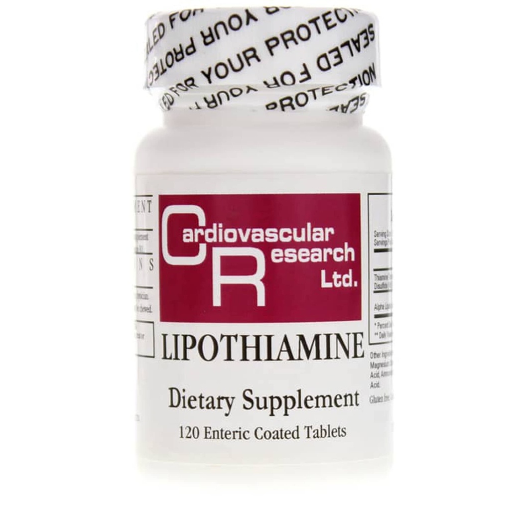Recherche cardiovasculaire Lipothiamine B Supplément 120 Comprimés - Vitamine B1 maintenant avec acide alpha lipoïque - 1 X 120 Compte