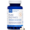 Essentiële Stacks Pure Digestieve Enzymen (Gluten, Dairy & Soy Free) - 18 Enzymen voor Digestie incl. Amylase, Lipase & Lactase - Vegetarisch & Non-GMO (60 capsules)