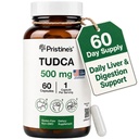 PRISTINE'S Tudca 500MG Leverondersteuning & gezuiverde bilzout supplement Capsules - 60 dagen levering - galblaas leverorgaan & spijsvertering Detox en reiniging ondersteuning supplement - glutenvrij non-GMO