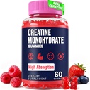 Creatine Monohydraat Gummies for Women & Men, Taurine & B6, Kauwbare Creatina Pre Workout Gummies voor Max Strength & Muscle Growth, Energy, Endurance, Creatine for Men & Women - 1 Fles