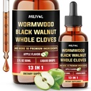 13en1 Gouttes liquides de wormwood - 1900mg Extrait liquide de wormwood noir avec des vêtements entiers et plus - 60 jours d'approvisionnement - 2 Fl Oz