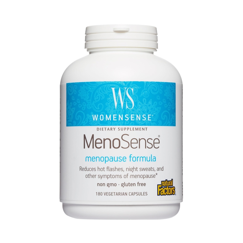 Natuurlijke factoren WomenSense MenoSense - Dieetsupplement met zwarte cohosh, chasteberry & Dong Quai - Menopauze & Perimenopause Support Supplement - 180 vegetarische capsules (90 porties)