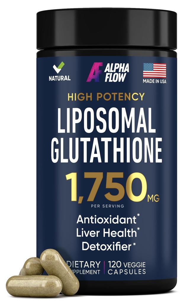 Liposomale Glutathion Supplement 1000MG + 750MG- Glutathion Liposomale met VIT C + Fosfolipide Antioxidant Complex - Lever Detox en Immuun Ondersteuning Supplement - 120 Caps - Poeder&Liquid Alternatief