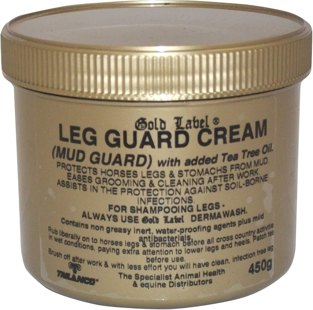 Leg Guard Cream, Gold Label, Mud bescherming voor paarden, 450 Gm