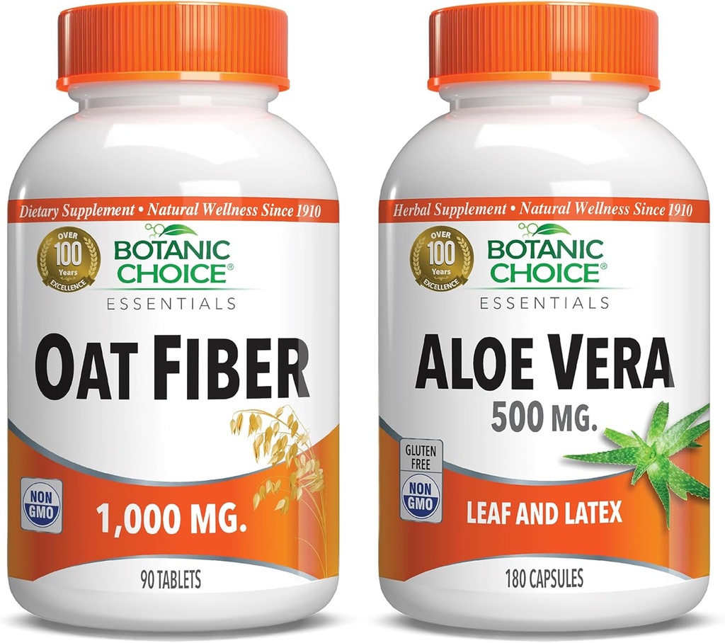 Botanische keuze - Haver & Aloë Vera: Dieetvezel & Digestief gezondheidssupplement bundel