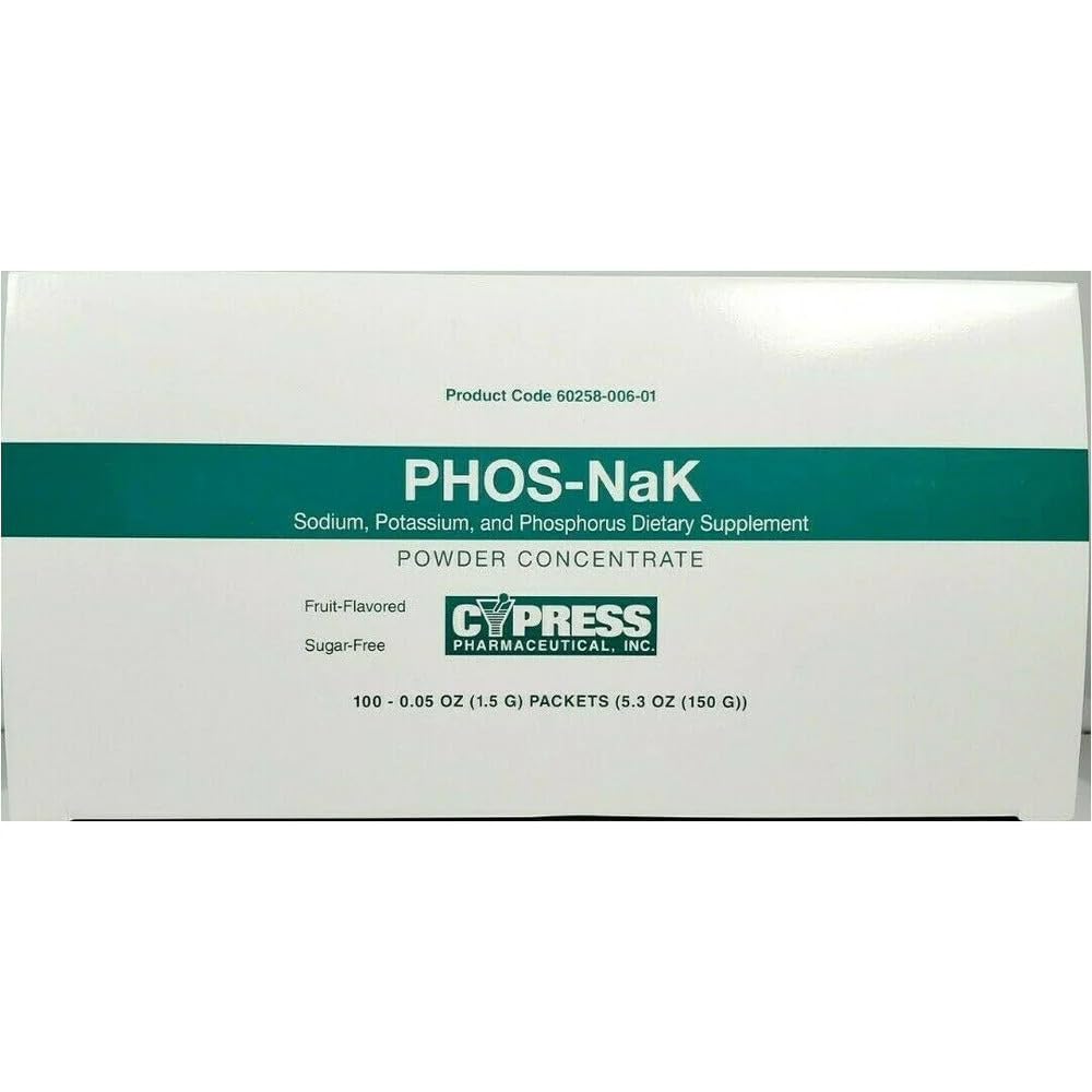 MCK27102700 - Cypress Pharmaceutical Phos-NaK Dieetsupplement Natrium / Kalium / Fosfor 160 mg - 280 mg - 250 mg Eenheidsdosis, Oral Powder Concentration Packet Fruit smaak