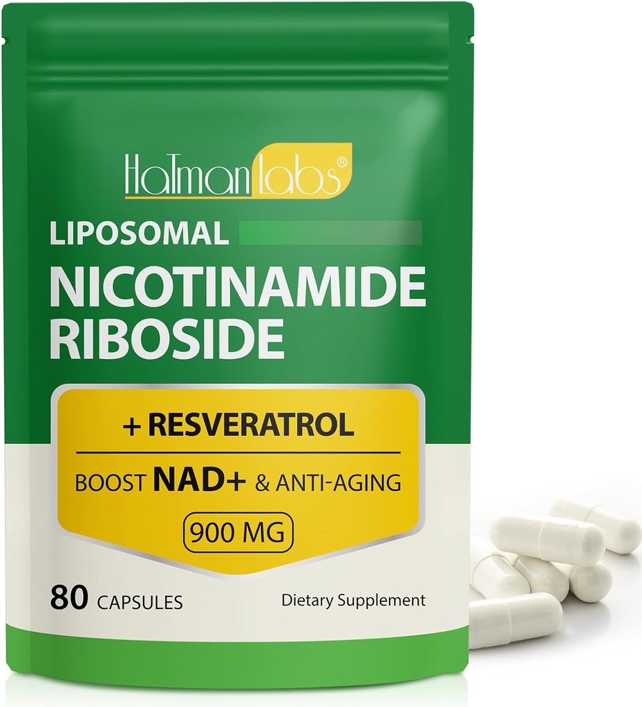 NAD-supplement - Liposomal Nicotinamide Riboside 900mg, Resveratrol, quercetine - Hoge zuiverheid NAD-supplement voor energie, ondersteuning Cellulaire gezondheid, uithoudingsvermogen en gezonde veroudering - Ultra sterkte 80 capsules