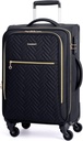BAGSMART Carry on Bagage 20 pouces,Softside extensible Valises avec roues de spinner, Bagage 22x14x9 Airline approuvé Rolling Lightweight Valises pour femmes hommes, Compact Carry-On (Noir)
