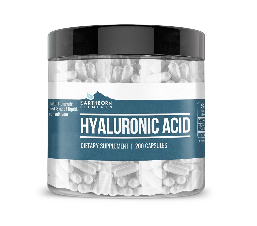 Earthborn Elements Hyaluronic Acid 200 Capsules, Pure & Onverdund, Geen Additieven