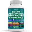 NOUVEAUX AGE Vitamines pour la santé des yeux avec la lutéine et la zéaxanthine Lycopène Resvératrol Graines de raisin Astaxanthine - Vitamine des yeux - Compte 60