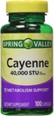 Spring Valley - Cayenne Fruit 40 000 STU, plante entière, 100 capsules