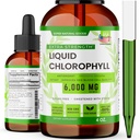 Chlorofyl Liquid Drops (1500 MG) - Immune Support Supplement for Energy, Focus & Wellness Boost, Detox Cleanse, Skin Health & Gut Health - Non-GMO & Vegan (4oz)