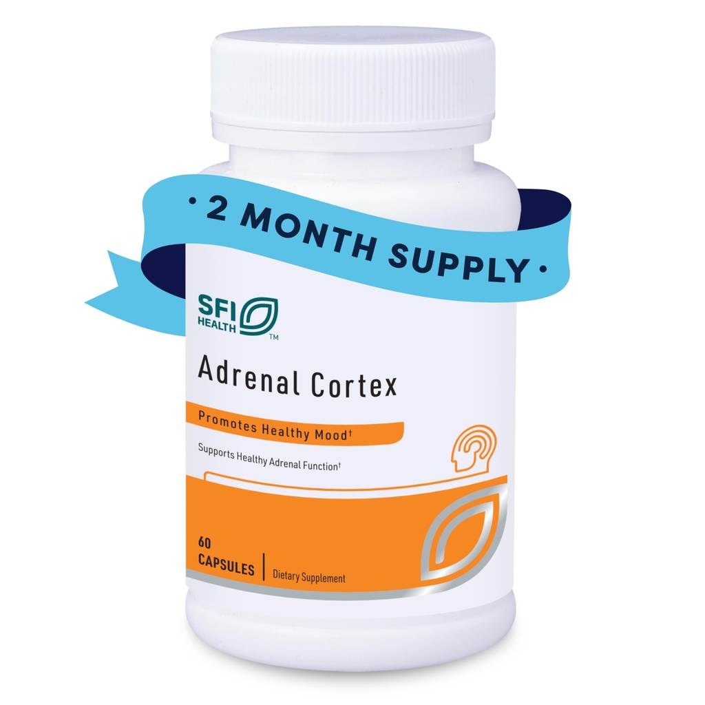 Klaire Labs SFI Health Adrenal Cortex - Gerichte Adrenal Support Supplementen voor Cortisol Gezondheid - Gezuiverd, BSE-vrij gelyofiliseerd Extract van Pasture-Fed Bovine (60 capsules)