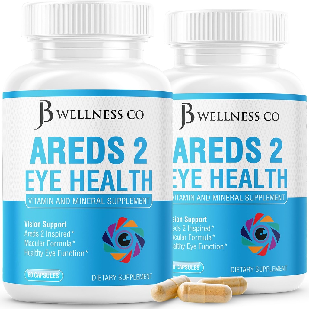 JB Wellness AREDS 2 Eye Vitamin & Mineral Supplement, Bevat luteïne, vitamine C, zeaxanthine, zink en vitamine Enhance Vision Supplement - 120 Tel.