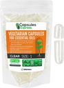 XPRS Nutra Maat 1 Lege Vegan Capsules - 100 Tel Clear Veggie Capsules voor de meest essentiële oliën - Lege plantaardige pillen - DIY Olievulling
