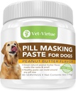 Pâte de masquage de pilules pour chiens, goût de beurre d'arachide - remède pour animaux de compagnie parfait traite pour cacher les pilules, les médicaments et les capsules, avec des ingrédients naturels et emballés avec goût chiens amour
