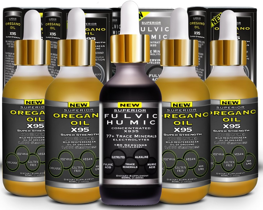 Fulvic Acid Humic Ionic Trace Mineral Drops with Electrolytes Plus Oregano Oil Drops Super Strength Meer Veelzijdig dan Olie van Oregano Softgels en Capsules