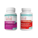 20% Bundle Utiva Cranberry PAC's 30 Vegi Capsules Cranberry Supplement voor Urinaire Tract Gezondheid voor vrouwen en mannen + Utiva D-Mannose 500mg 120 Capsules Natuurlijk Flush De Bladder en urinetrek