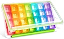 Fullicon Weekly Pill Organizer 4 keer per dag, Pill Box 7 Dag voor Reizen, Vocht-Proof Daily Pill Box Organizer, Grote Pill Case voor Geneeskunde, Vitamine, Visolie, en Supplement (Wissen en Groen)