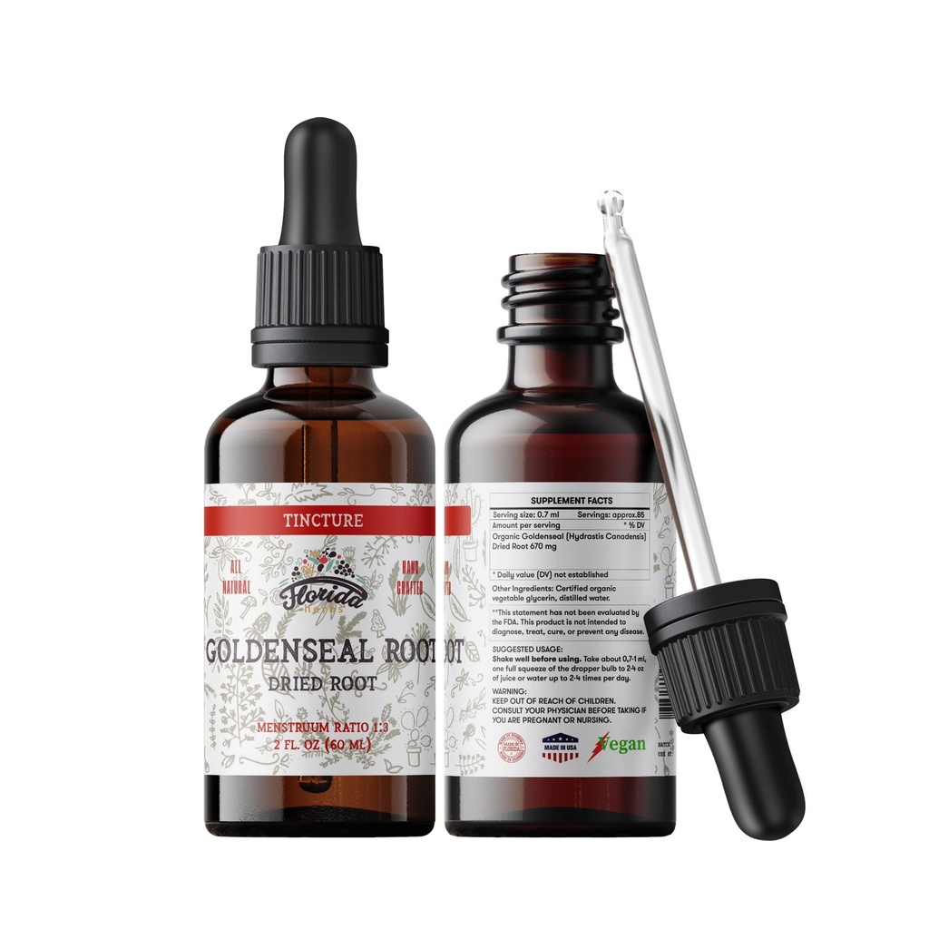 Teinture de seaux d'or 2 oz – Extrait biologique de plantes sans alcool - Fabriqué aux États-Unis