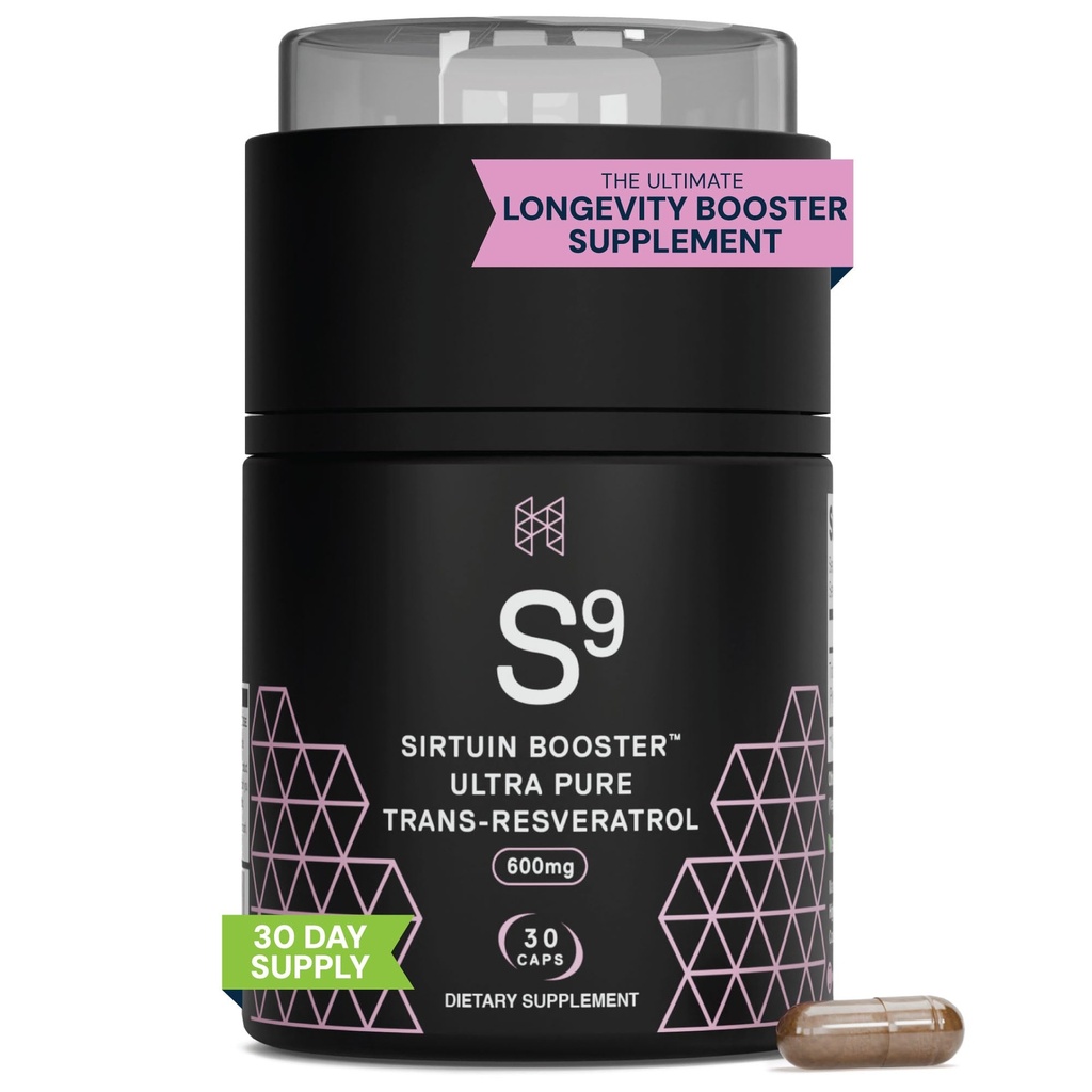 HPN Nutraceuticals SIRTUIN, 98% Ultra Pure Trans-Resveratrol Extract, Sirtuin Activator, 600 mg van 98% Trans-Resveratrol Extract, 30 capsules