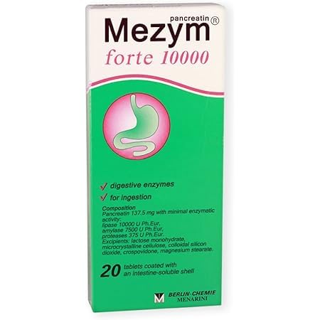Grace nnvg Mezym Forte 10000, 20 tabletten (Dieetsupplement, Pancrean Enzymes for Digestion Support)
